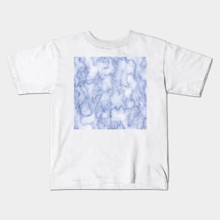 Blue Girly Trendy Golden Marble watercolor modern art abstract Kids T-Shirt